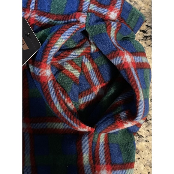 Aeropostale Sleepwear Pants Mens Small Plaid Polar Fleece Lounge Green Blue - Picture 6 of 6